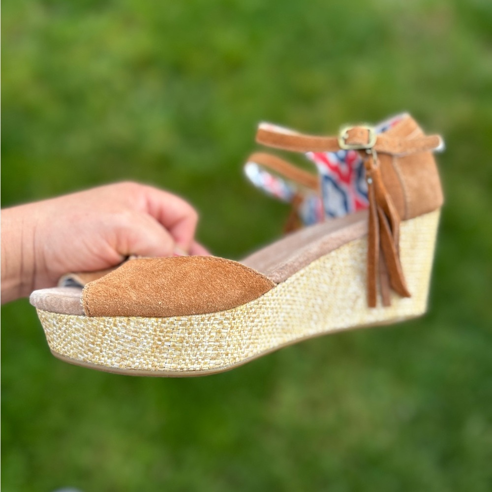 Toms Women's Brown Suede Ankle Strap Sandals - Picture 6 of 10